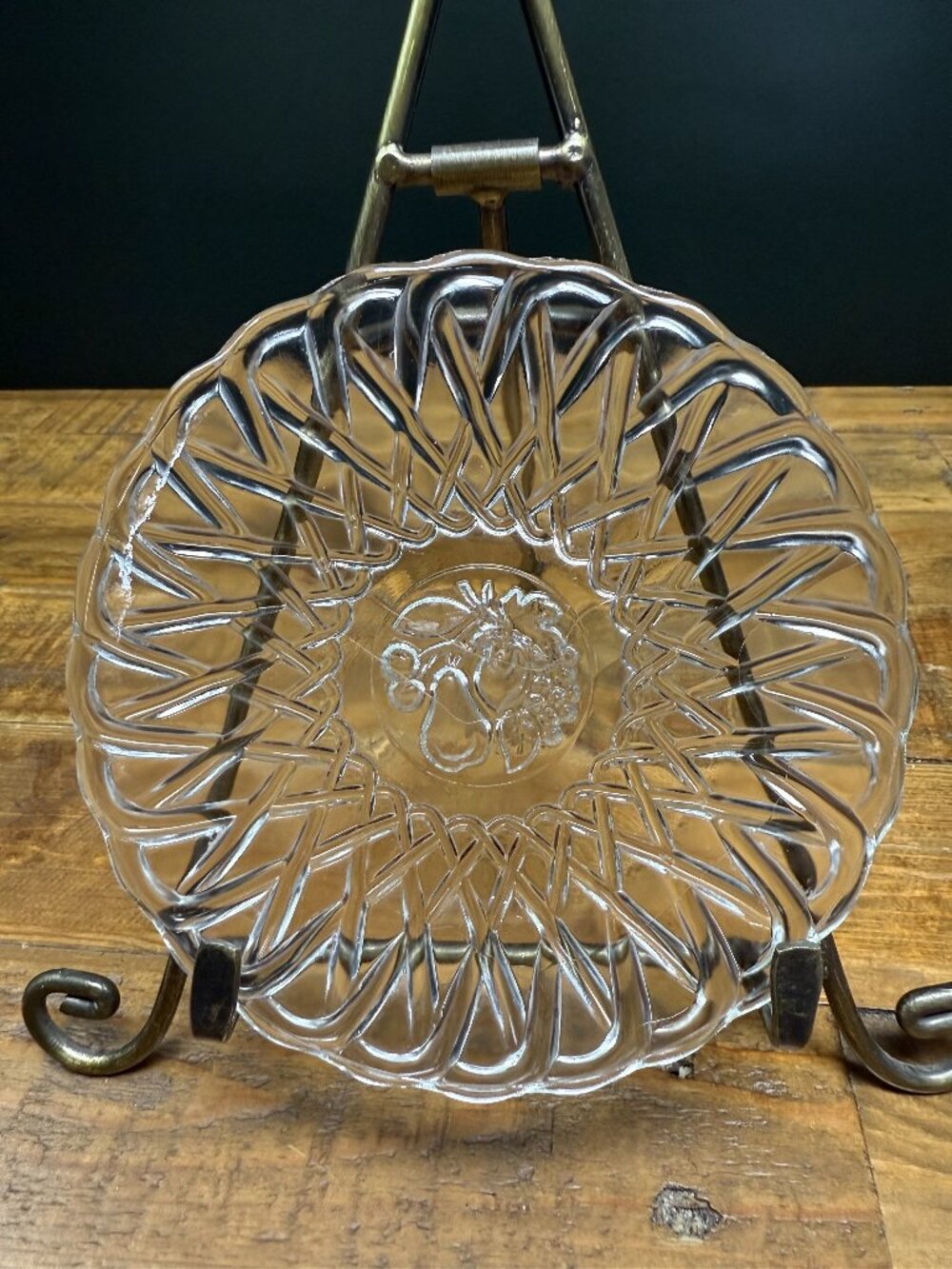 Vintage Indiana Glass Pretzel Fruits Small Plate - 6" Diameter